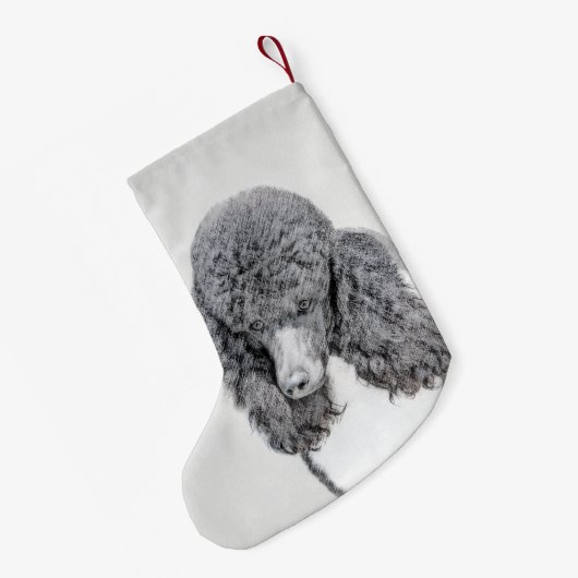 Standaard zwart-witschilderwerk met wieltjes kleine kerstsok (Achterkant (Hangend))