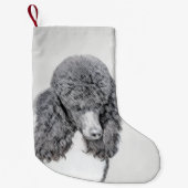 Standaard zwart-witschilderwerk met wieltjes kleine kerstsok (Voorkant)