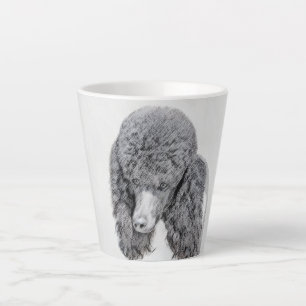 Standaard zwart-witschilderwerk met wieltjes latte mok