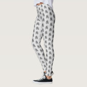 Standaard zwart-witschilderwerk met wieltjes leggings (Links)
