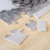 Standaard zwart-witschilderwerk met wieltjes legpuzzel (Zijkant)