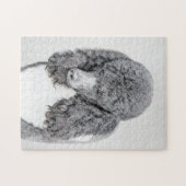 Standaard zwart-witschilderwerk met wieltjes legpuzzel (Horizontaal)