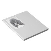 Standaard zwart-witschilderwerk met wieltjes notitieblok (Schuin)