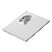 Standaard zwart-witschilderwerk met wieltjes notitieblok (Linkerzijde)