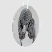 Standaard zwart-witschilderwerk met wieltjes ornament (voorkant)