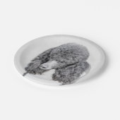 Standaard zwart-witschilderwerk met wieltjes papieren bordje (Gekanteld)