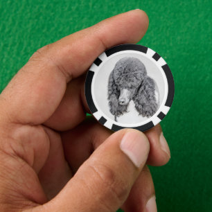 Standaard zwart-witschilderwerk met wieltjes poker chips