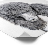 Standaard zwart-witschilderwerk met wieltjes poster (Hoek)