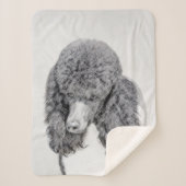 Standaard zwart-witschilderwerk met wieltjes sherpa deken (Voorkant)