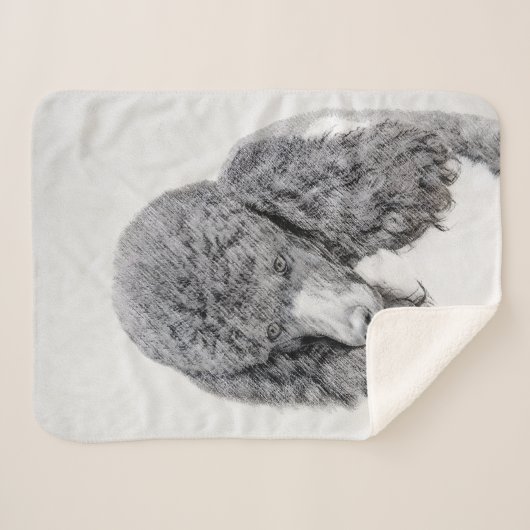 Standaard zwart-witschilderwerk met wieltjes sherpa deken (Voorkant (horizontaal))