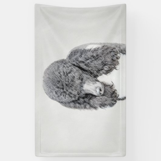 Standaard zwart-witschilderwerk met wieltjes spandoek (Verticaal)