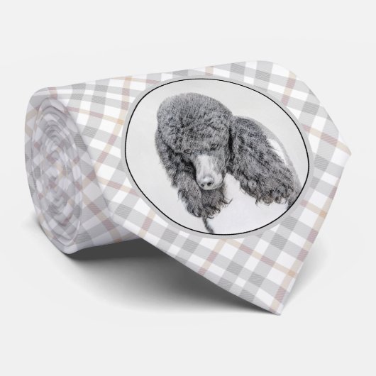 Standaard zwart-witschilderwerk met wieltjes stropdas (Opgerold)