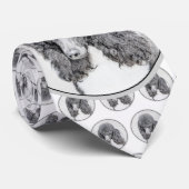 Standaard zwart-witschilderwerk met wieltjes stropdas (Opgerold)