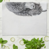 Standaard zwart-witschilderwerk met wieltjes theedoek (Gevouwen)