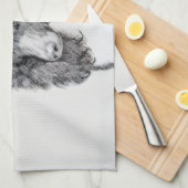 Standaard zwart-witschilderwerk met wieltjes theedoek (Quarter Fold)