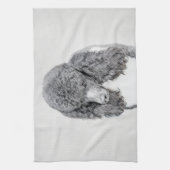 Standaard zwart-witschilderwerk met wieltjes theedoek (Verticaal)