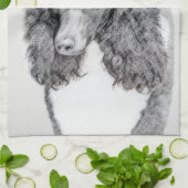 Standaard zwart-witschilderwerk met wieltjes theedoek (Gevouwen)