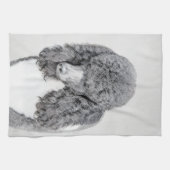 Standaard zwart-witschilderwerk met wieltjes theedoek (Horizontaal)