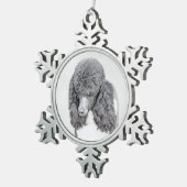 Standaard zwart-witschilderwerk met wieltjes tin sneeuwvlok ornament (Rechts)