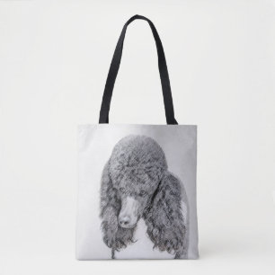 Standaard zwart-witschilderwerk met wieltjes tote bag