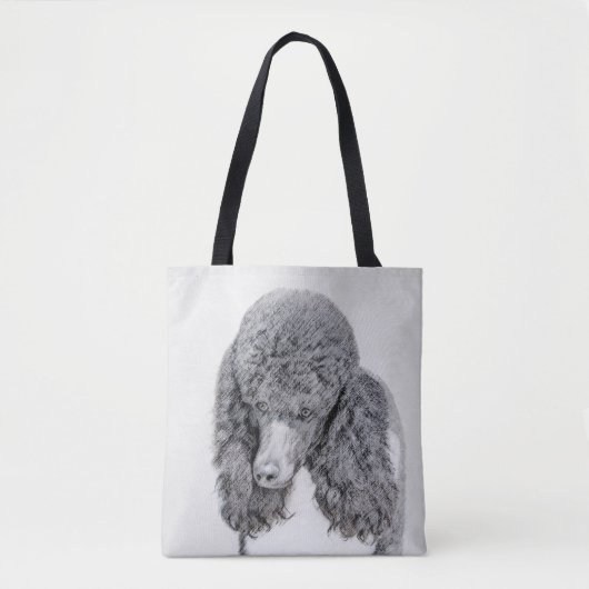 Standaard zwart-witschilderwerk met wieltjes tote bag (Voorkant)