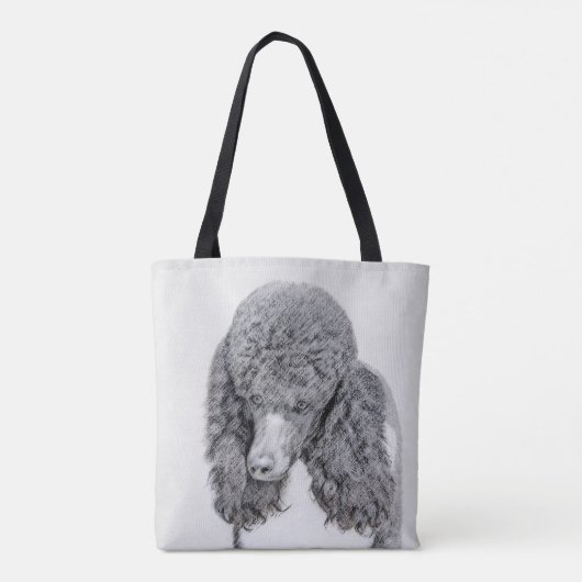 Standaard zwart-witschilderwerk met wieltjes tote bag (Achterkant)