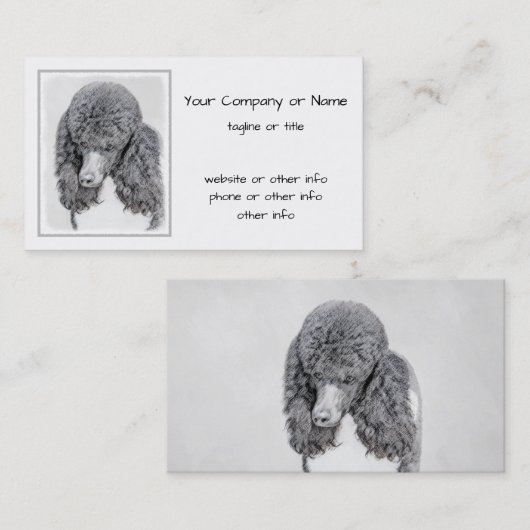 Standaard zwart-witschilderwerk met wieltjes visitekaartje (Voorkant / Achterkant)