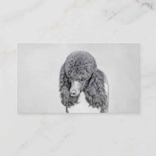 Standaard zwart-witschilderwerk met wieltjes visitekaartje (Achterkant)