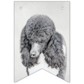 Standaard zwart-witschilderwerk met wieltjes vlaggetjes (Tweede vlag)