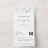 Standaard zwart-witscript of elke kleur all in one uitnodiging (Binnen)