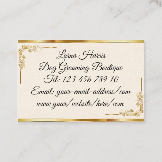 Standaard zwarte haarstaartstylist script visitekaartje (Achterkant)