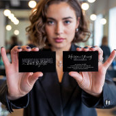 Standaard zwarte haarstaartstylist script visitekaartje