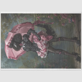 Standaard zwarte poedel Victoriaans kleding decoup Tissuepapier