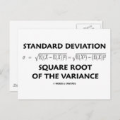 Standaarddeviatie vierkante wortel van de varianti briefkaart (Voorkant / Achterkant)