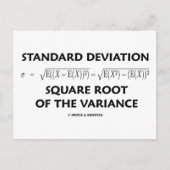 Standaarddeviatie vierkante wortel van de varianti briefkaart (Voorkant)