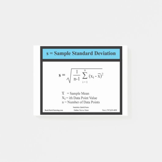 standaarddeviatievergelijking van het monster post-it® notes (Voorkant)