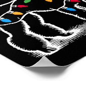 Standaarden Poedel Kerstverlichting Kerstman Hoed Poster (Hoek)