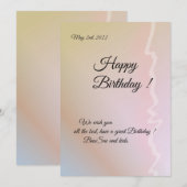 Standaardgrootte Birthday Kaart, pastel Altra (Voorkant / Achterkant)