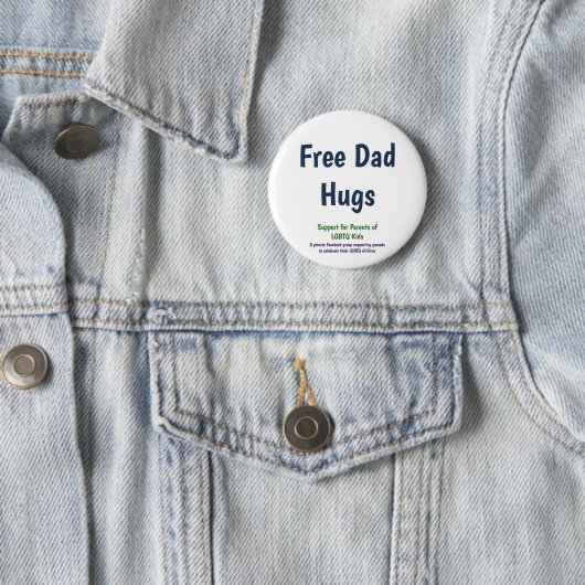 Standaardgrootte Free Dad Hugs-knop Ronde Button 5,7 Cm (In situ)