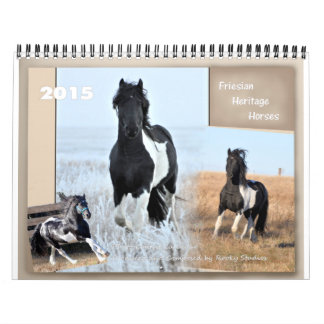 Standaardgrootte voor Friesian Heritage Horse Kalender