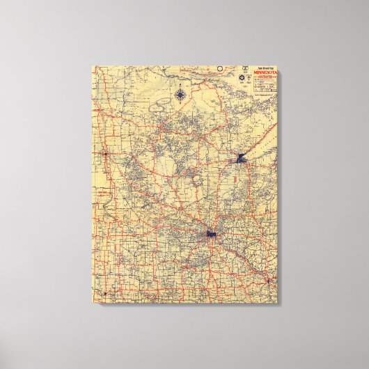 Standaardkaart Minnesota Canvas Afdruk (Voorkant)
