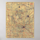 Standaardkaart Minnesota Poster (Voorkant)