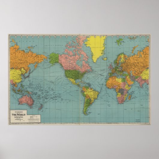 Standaardkaart van de wereld (1942) poster (Voorkant)