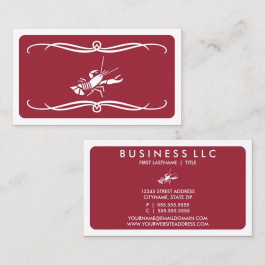 standaardkreeft (aanpasbare kleur) visitekaartje (Voorkant / Achterkant)