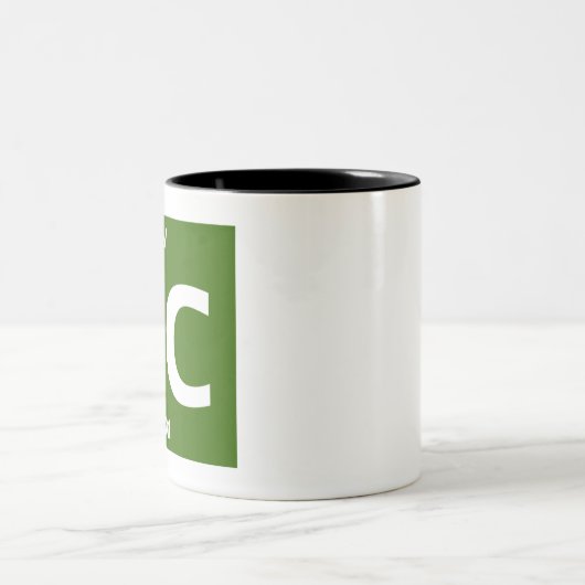 Standaardmodel (charm quark) tweekleurige koffiemok (Center)