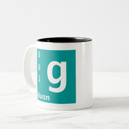 Standaardmodel (gluon) tweekleurige koffiemok (Voorkant links)