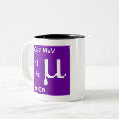 Standaardmodel (muon) tweekleurige koffiemok (Voorkant links)