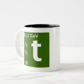 Standaardmodel (top quark) tweekleurige koffiemok (Voorkant links)