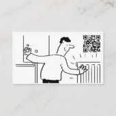 Standaardonderhoud Cartoon met QR-code Visitekaartje (Achterkant)