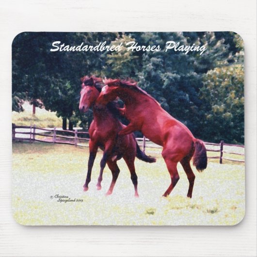 Standaardpaarden die Mousepad spelen Muismat (Voorkant)